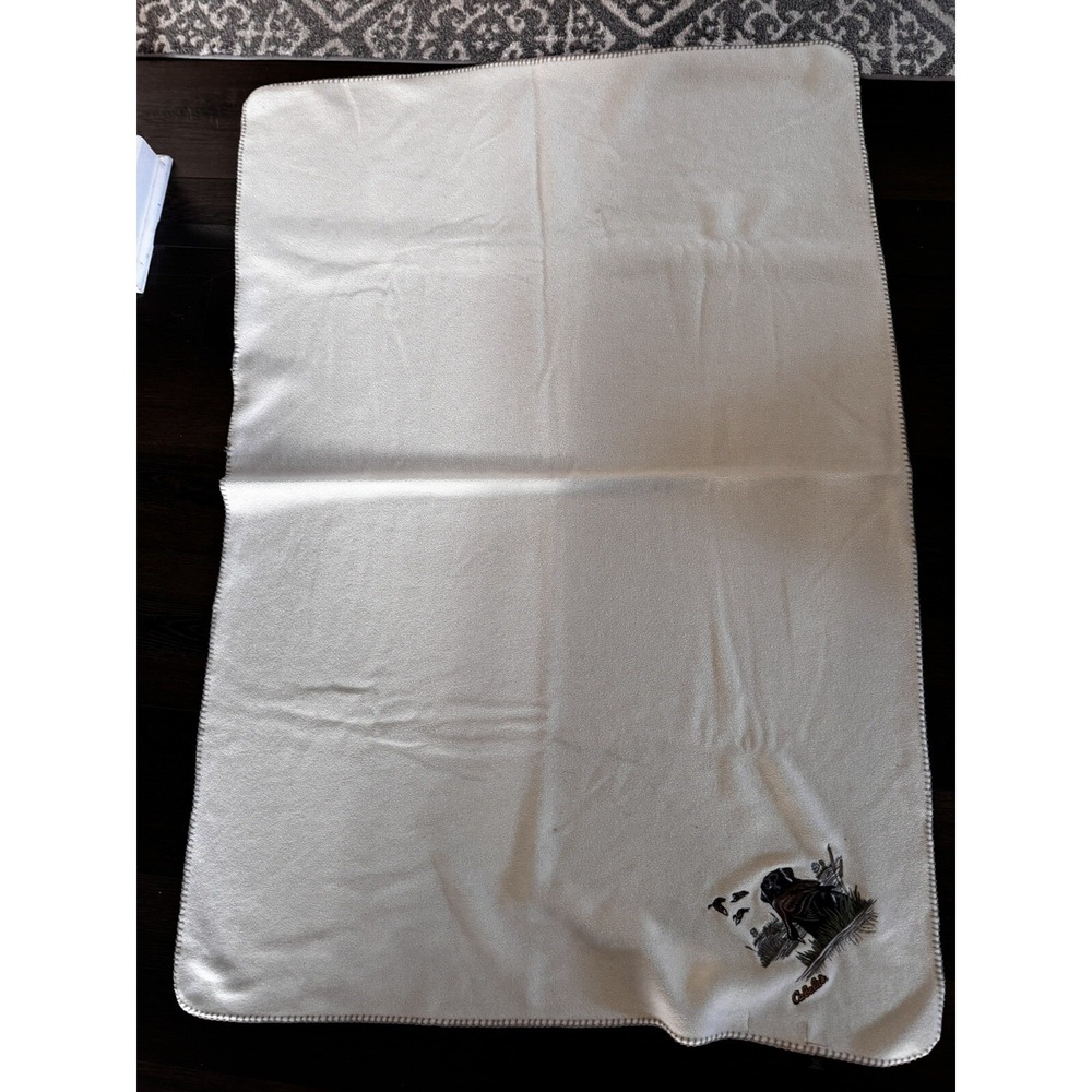 Dog And Ducks Embroidery Throw 42"x60" Cream Color By Cabelas